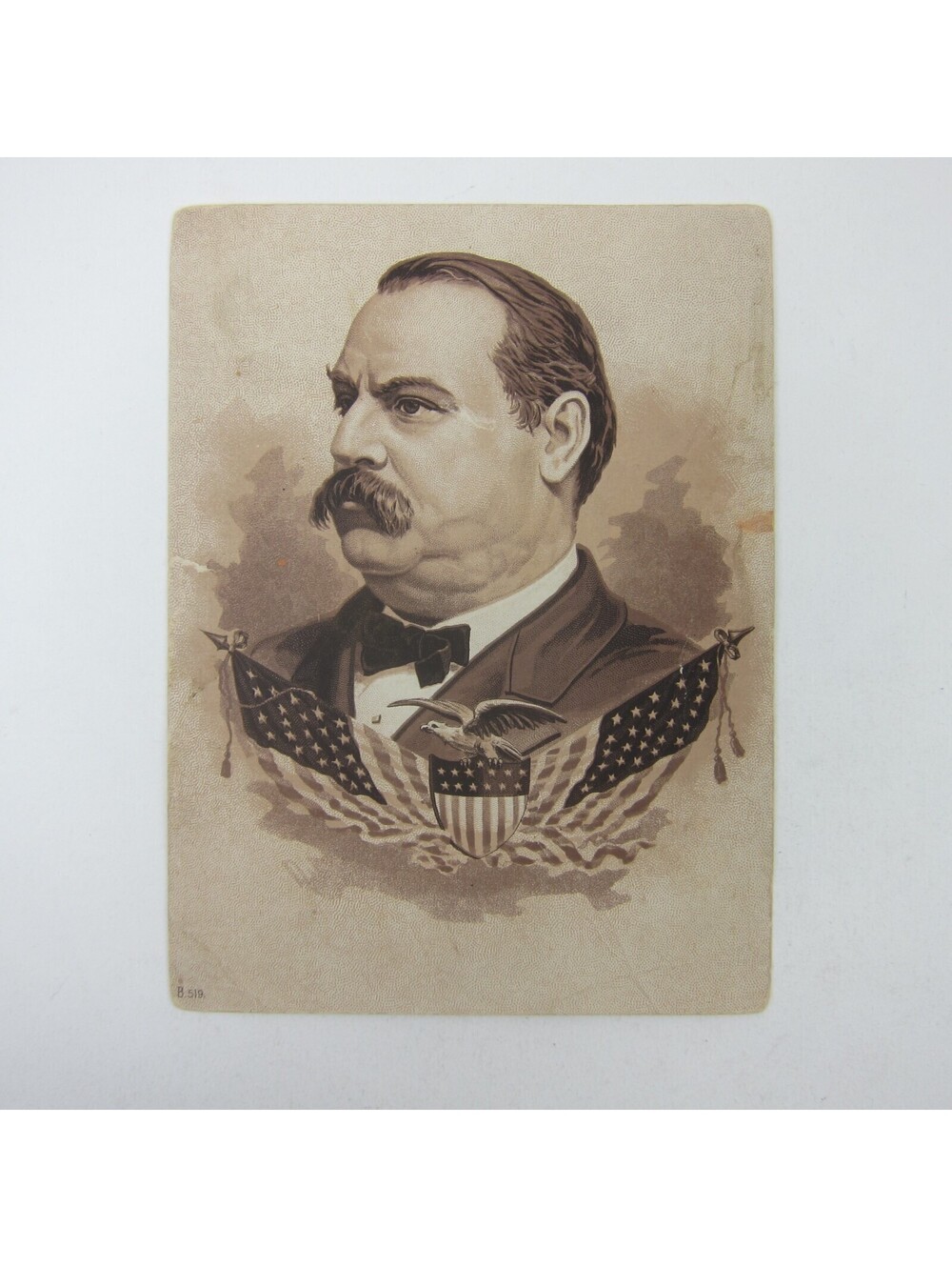 Grover Cleveland Portrait 1888 Presidential Election Campaign Print Antique RARE